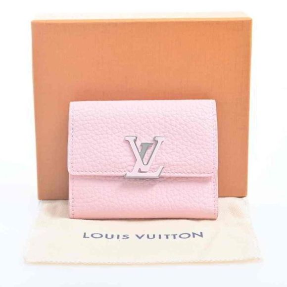 Louis Vuitton Taurillon Portefeuille Capucines Xs Tri-fold Compact Wallet Pink - Picture 3 of 7